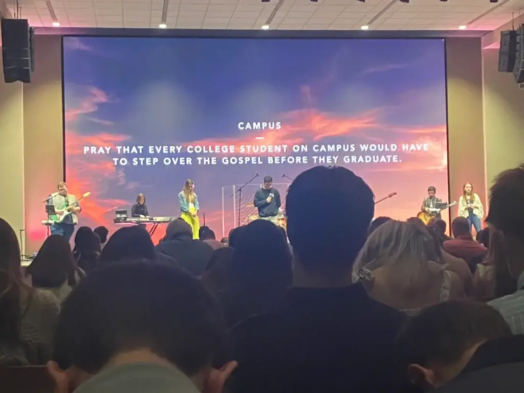 Churchgoers listening to live gospel music