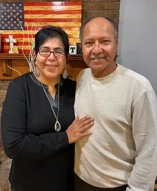 Ramiro Deleón with his wife