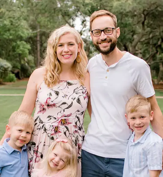 Britton and Jessica Latham with their three children