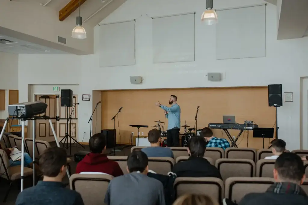 Pastor speaking to a congregation