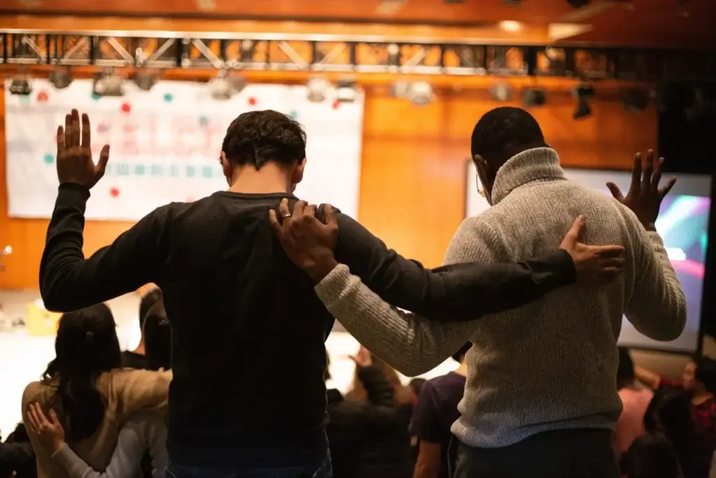 People worshipping at church